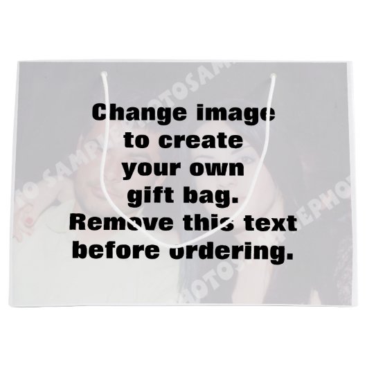 Machen Sie Ihr eigenes personalisiertes Foto Große Geschenktüte (Vorderseite)