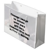 Machen Sie Ihr eigenes personalisiertes Foto Große Geschenktüte (Vorderseite Schrägansicht)