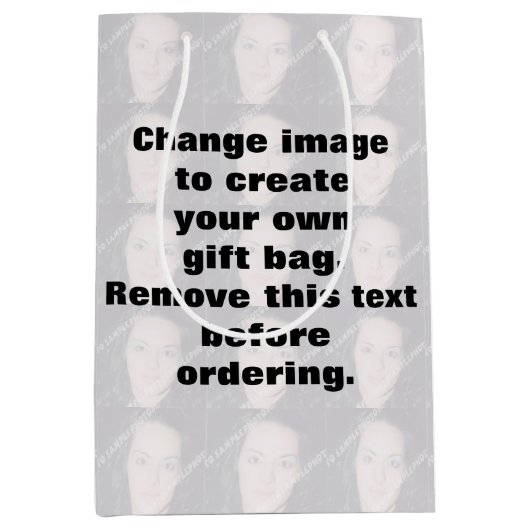 Machen Sie Ihr eigenes personalisiertes Foto Mittlere Geschenktüte (Vorderseite)