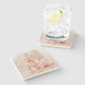 Machen Sie Ihr eigenes, Personalisiertes Foto Steinuntersetzer (Seitenansicht)