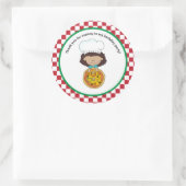 Machen Sie Ihr eigenes Pizza-Party Mädchen Danke,  Runder Aufkleber (Tasche)