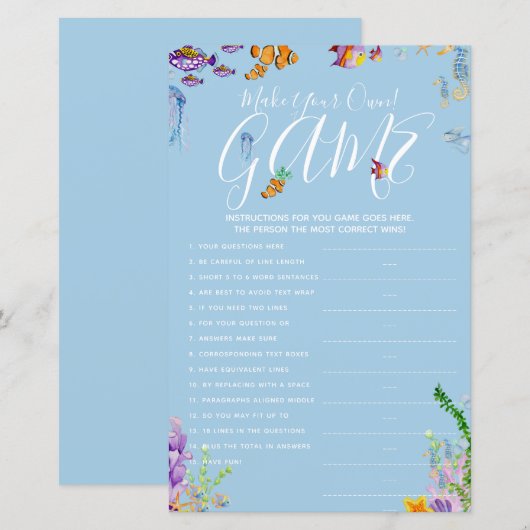 Machen Sie Ihr eigenes Spiel unter der Kinderdusch (Vorne/Hinten)