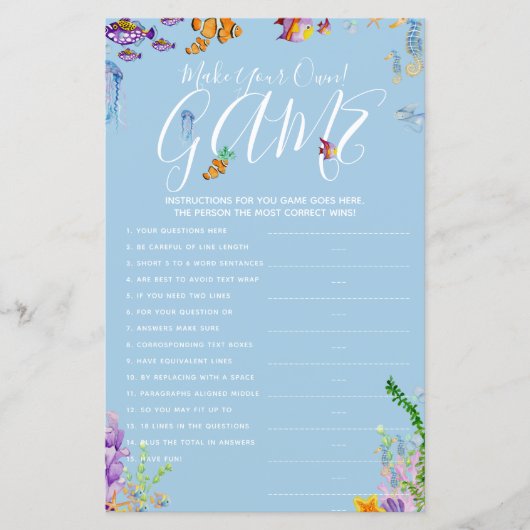 Machen Sie Ihr eigenes Spiel unter der Kinderdusch (Vorderseite)