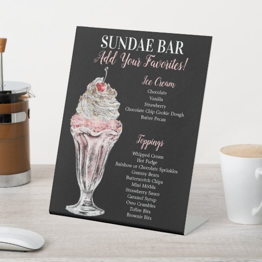 Machen Sie Ihr eigenes Sundae Bar Sign Sockelschild (In SItu)