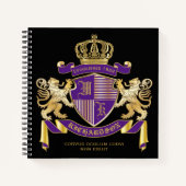 Machen Sie Ihr eigenes Wappen Monogramm-Kronenembl Notizbuch (Vorderseite)