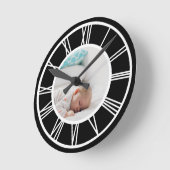Machen Sie Ihr Foto Personalisiert römische Zahlen Runde Wanduhr (Winkel)