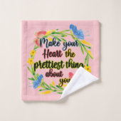 Machen Sie Ihr Herz zum Hübschsten über Sie Badhandtuch Set (Waschlappen)