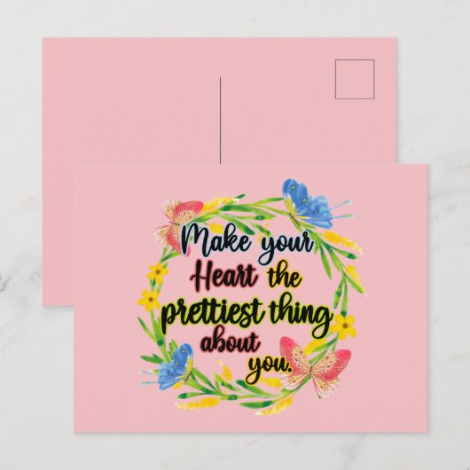 Machen Sie Ihr Herz zum Hübschsten über Sie Postkarte (Vorne/Hinten)