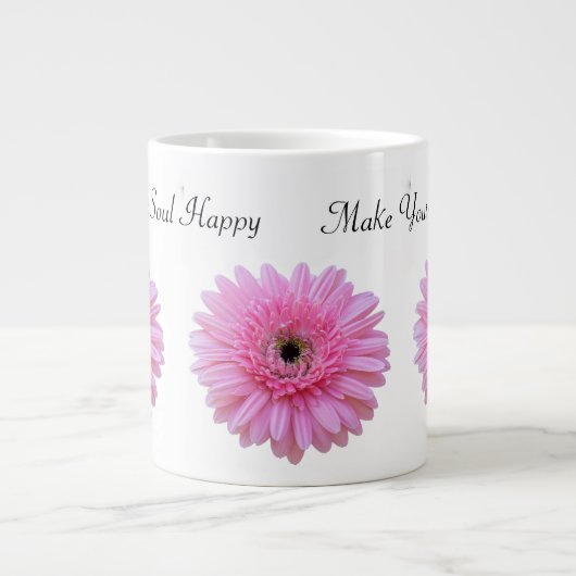 Machen Sie Ihr Soul glücklich Pink Gerbera Daisy Jumbo-Tasse (Vorderseite)