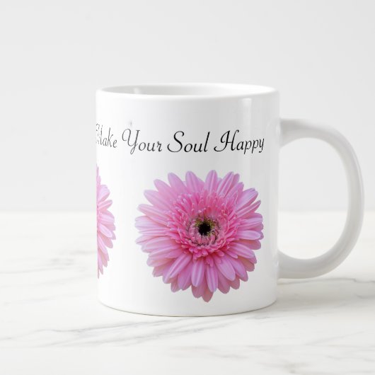 Machen Sie Ihr Soul glücklich Pink Gerbera Daisy Jumbo-Tasse (Rechts)