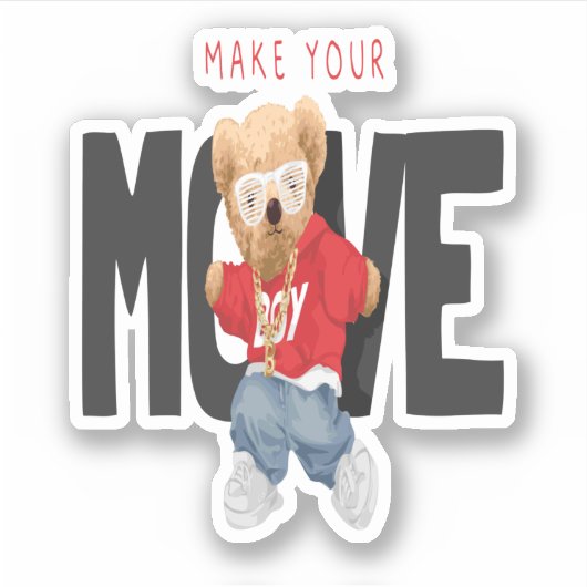 Machen Sie Ihre Bewegung Cooler Bärentanz Aufkleber (Vorderseite)