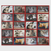 Machen Sie Ihre eigene 10-Foto Collage auf Dunkelr Geschenkpapier (Flach)