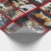 Machen Sie Ihre eigene 10-Foto Collage auf Dunkelr Geschenkpapier (Ecke)