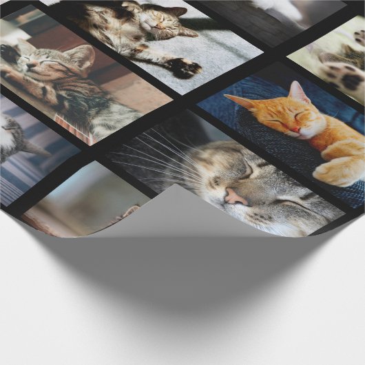 Machen Sie Ihre eigene 10-Foto-Collage auf Schwarz Geschenkpapier (Ecke)