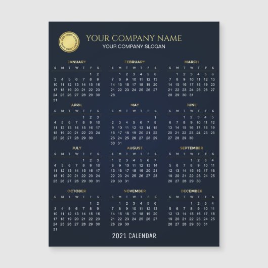 Machen Sie Ihre eigene 2021 Firmenkalender Magnetk Magnetkarte (Vorderseite)