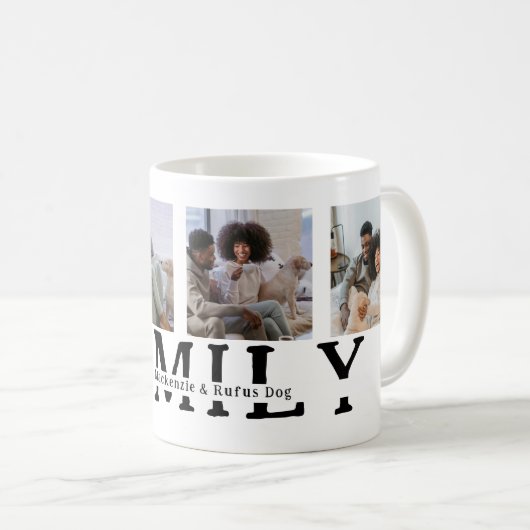 Machen Sie Ihre eigene 4-Foto- und Personalisiert- Kaffeetasse (VorderseiteRechts)