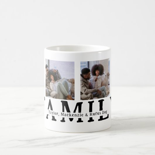 Machen Sie Ihre eigene 4-Foto- und Personalisiert- Kaffeetasse (Mittel)
