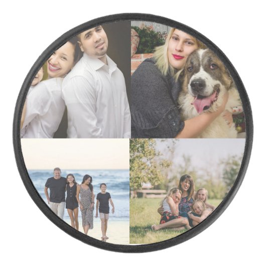 Machen Sie Ihre eigene 4-FotoCollage Eishockey Puck (Vorderseite)