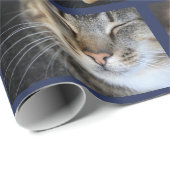 Machen Sie Ihre eigene 5-Foto-Collage auf Navy Blu Geschenkpapier (Rolleneckpunkt)