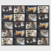 Machen Sie Ihre eigene 5-Foto Collage auf Schwarz Geschenkpapier (Flach)