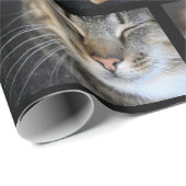 Machen Sie Ihre eigene 5-Foto Collage auf Schwarz Geschenkpapier (Rolleneckpunkt)