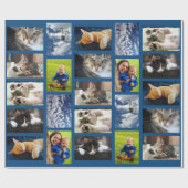 Machen Sie Ihre eigene 9-Foto Collage auf blau Geschenkpapier (Flach)