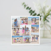 Machen Sie Ihre eigene 9 Foto Collage Personalisie Einladung (Stehend Vorderseite)