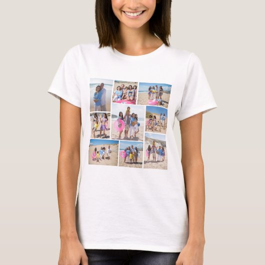 Machen Sie Ihre eigene 9-FotoCollage Personalisier T-Shirt (Vorderseite)