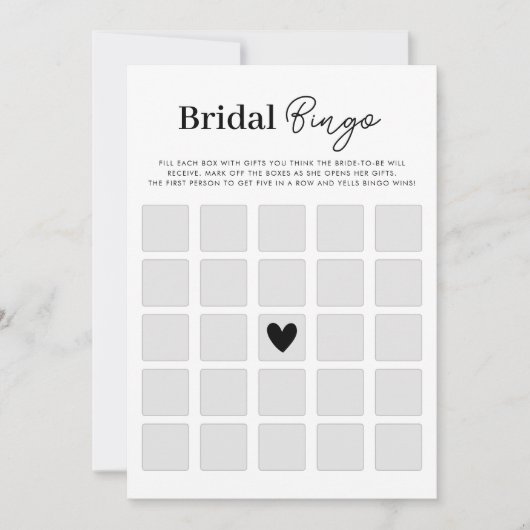 Machen Sie Ihre eigene Brautparty-Bingo-Spielkarte Einladung (Vorderseite)
