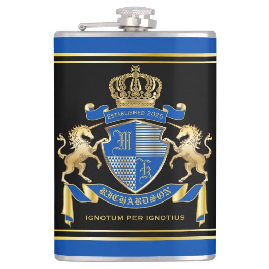 Machen Sie Ihre eigene Einhornmatte mit dem blauen Flachmann (Vorderseite)