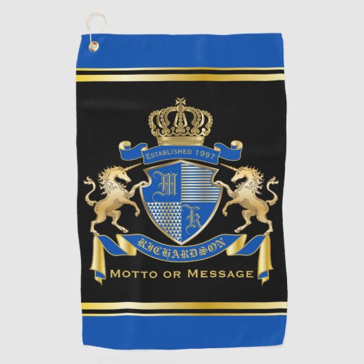 Machen Sie Ihre eigene Einhornmatte mit dem blauen Golfhandtuch (Vorderseite)