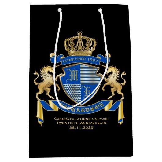 Machen Sie Ihre eigene Einhornmatte mit dem blauen Mittlere Geschenktüte (Vorderseite)