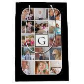 Machen Sie Ihre eigene Foto-Collage, monogramm sch Mittlere Geschenktüte (Vorderseite)
