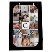 Machen Sie Ihre eigene Foto-Collage, monogramm sch Mittlere Geschenktüte (Rückseite)