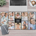 Machen Sie Ihre eigene FotoCollage Schreibtischunterlage<br><div class="desc">Personalisierter Anfangsname Monogram Foto Collage Desk Mat. Fügen Sie Ihrem Arbeitsbereich eine persönliche und stilvolle Touch mit dieser benutzerdefinierten Schreibtischmatte hinzu, die sich als Bürozubehör oder als extra großes Mauspad für Ihre Arbeit von Zuhause eignet. Das Design zeichnet sich durch einen fett schwarzen Hintergrund aus, der in der Mitte durch...</div>