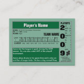 Machen Sie Ihre eigene Fußball-Karte Visitenkarte (Rückseite)