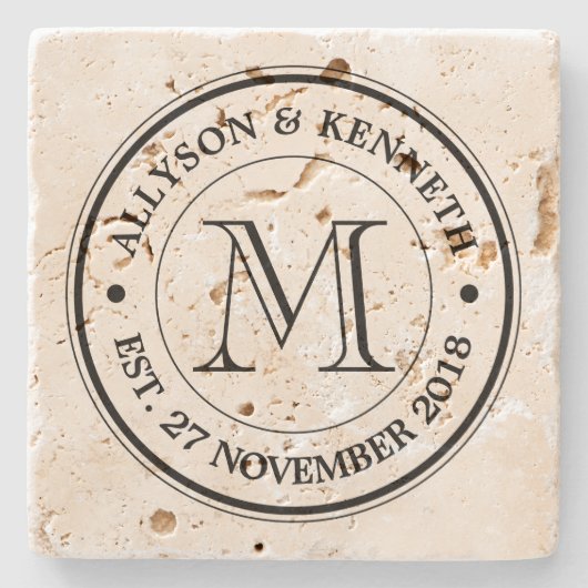 Machen Sie Ihre eigene Leinwand Retro Steinuntersetzer (Vorderseite)