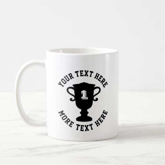 Machen Sie Ihre eigene lustige Trophäe-Tasse-Ausze Kaffeetasse (Links)
