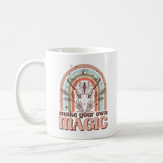 Machen Sie Ihre eigene Magie Boho Rainbow Kitchen Kaffeetasse (Links)