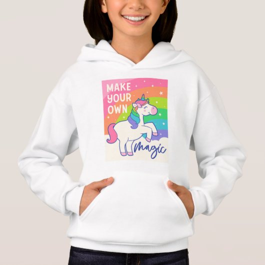Machen Sie Ihre eigene Magie | Niedliches Einhorn Hoodie (Vorderseite)