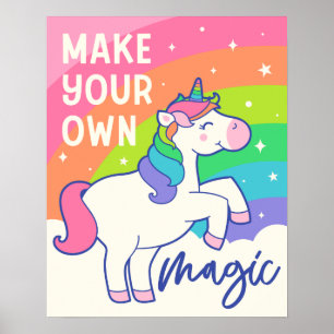 Machen Sie Ihre eigene Magie   Niedliches Einhorn Poster