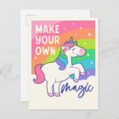 Machen Sie Ihre eigene Magie | Niedliches Einhorn Postkarte (Vorne/Hinten)