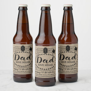 Machen Sie Ihre eigene Nummer 1 Vater Geburtstag N Bierflaschenetikett