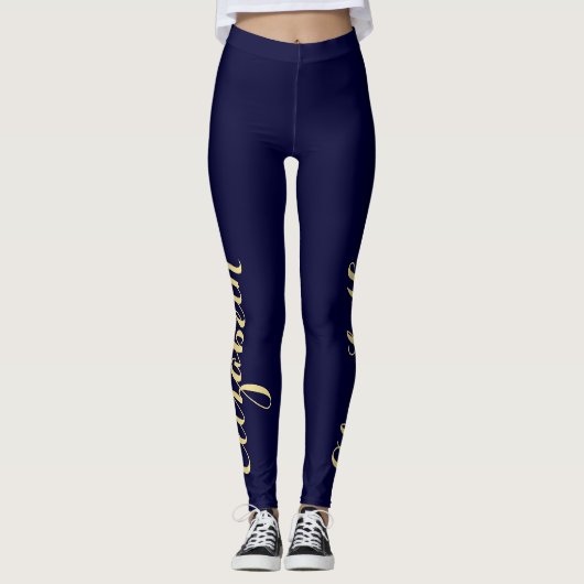 Machen Sie Ihre eigene Personalisierte Navy Blue C Leggings (Vorderseite)