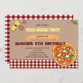 Machen Sie Ihre eigene Pizza-Party Einladung (Vorne/Hinten)
