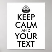 Machen Sie Ihre eigene schwarze Behalt Ruhe und Ih Poster (Vorne)