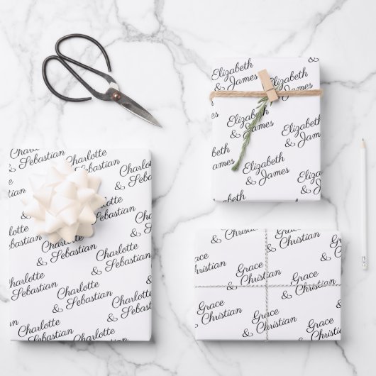 Machen Sie Ihre eigene Typografie personalisiert Geschenkpapier Set (Vorderseite)