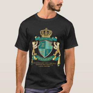 Machen Sie Ihre eigene Wappen Aquamarinen Goldbär T-Shirt