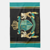 Machen Sie Ihre eigene Wappen Aquamarinen Goldbäre Geschirrtuch (Vertikal)