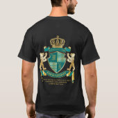 Machen Sie Ihre eigene Wappen Aquamarinen Goldbäre T-Shirt (Rückseite)